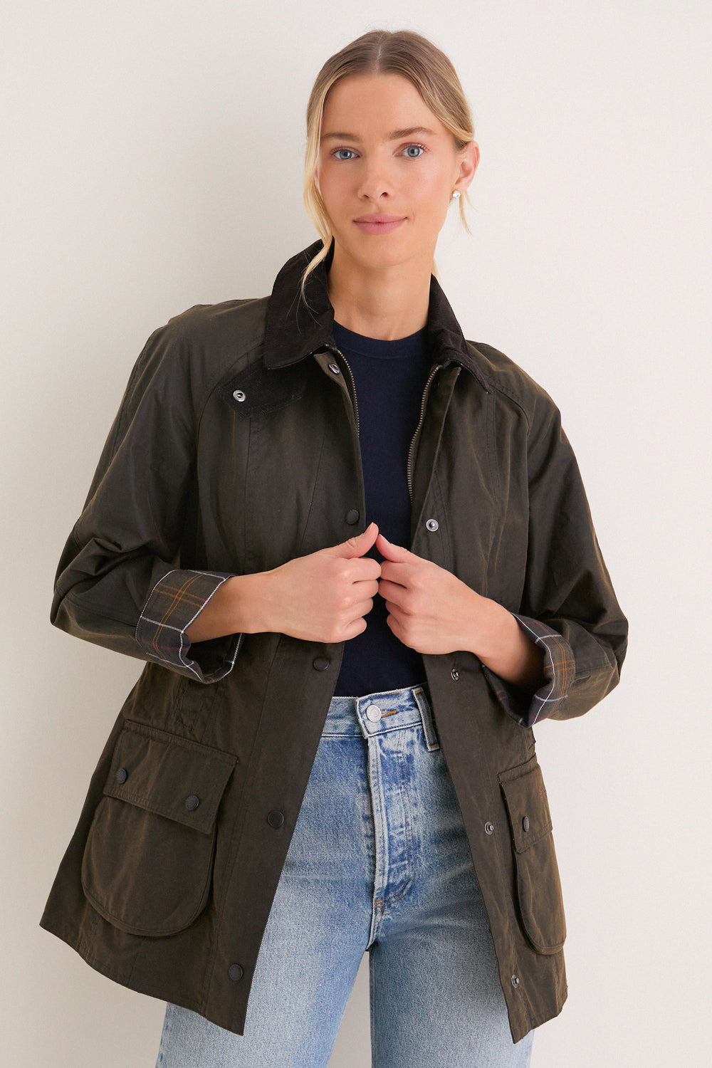 Quilted Field Jacket — Olive